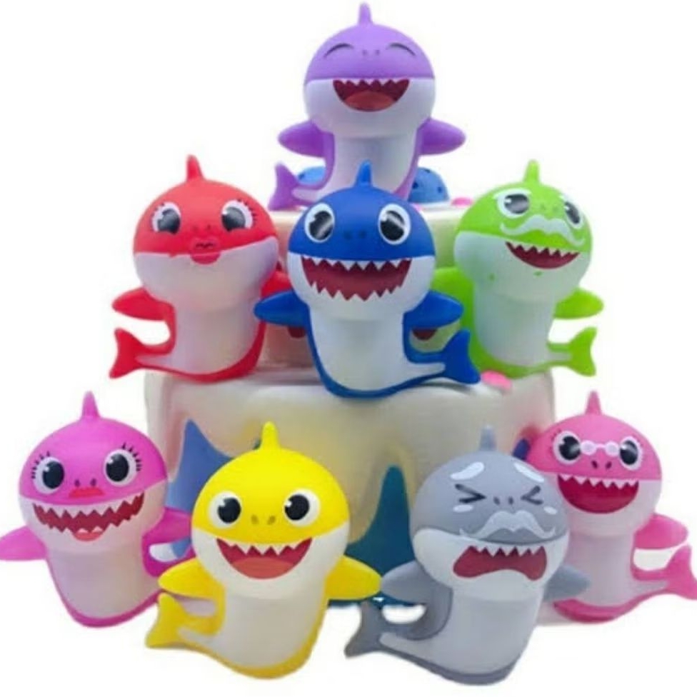 Mainan Figure Baby Shark isi 8 untuk topping kue ulang tahun