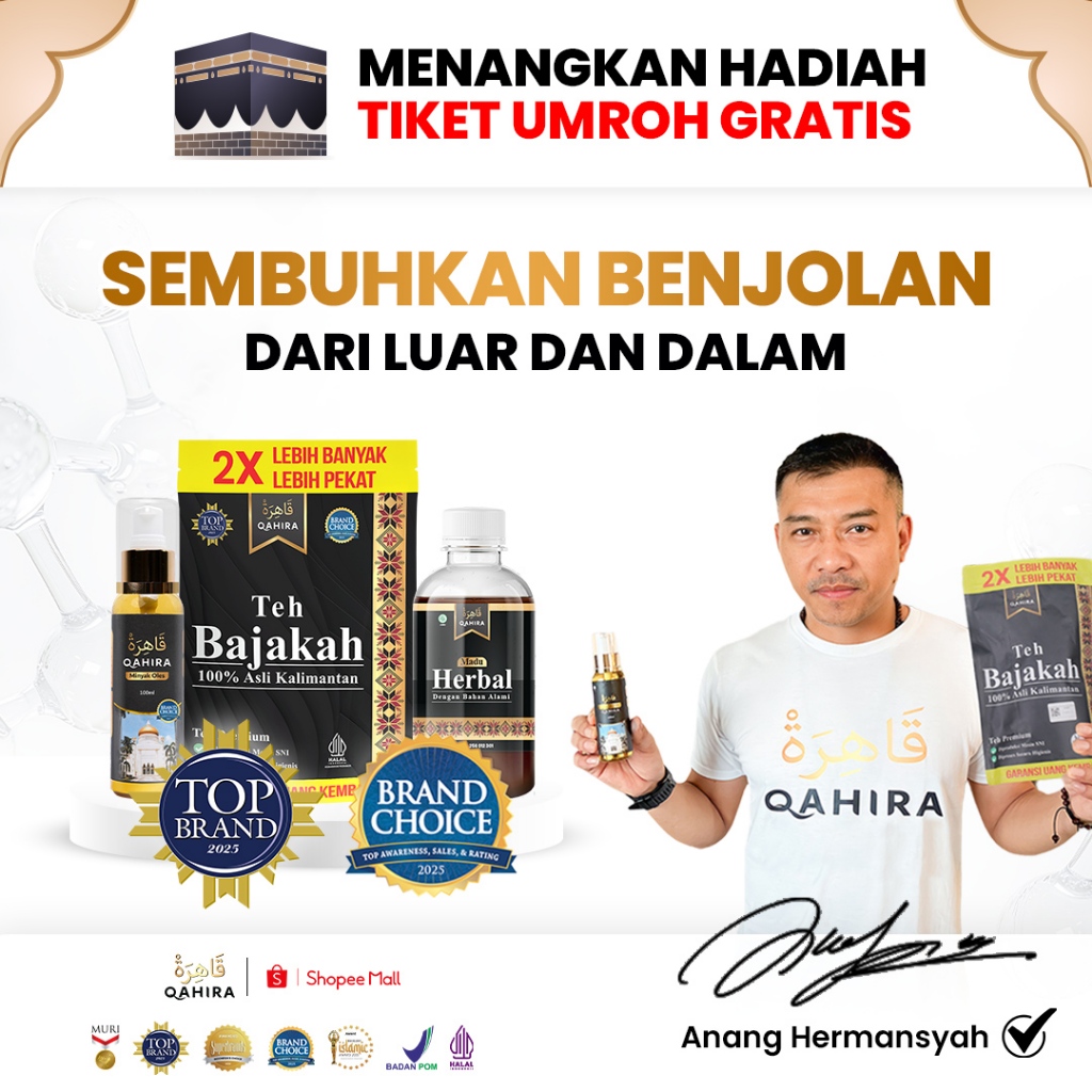 Qahira Obat Herbal Atasi Benjolan Tiroid Kista Lipoma Getah Bening Secara Alami Halal BPOM