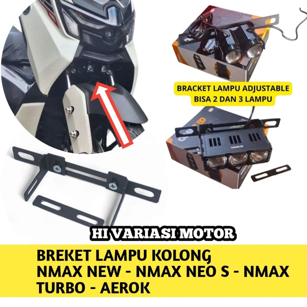 Breket Lampu Tembak D2 Nmax New Nmax Neo S Nmax Turbo Aerok - Breket Dudukan Lampu Tembak D2 Laser M