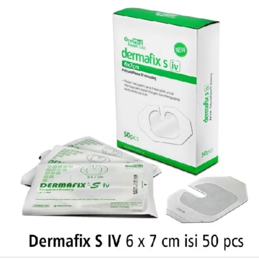 Plester Transparan Dermafix S iv 6x7 Dressing ECER per pcs