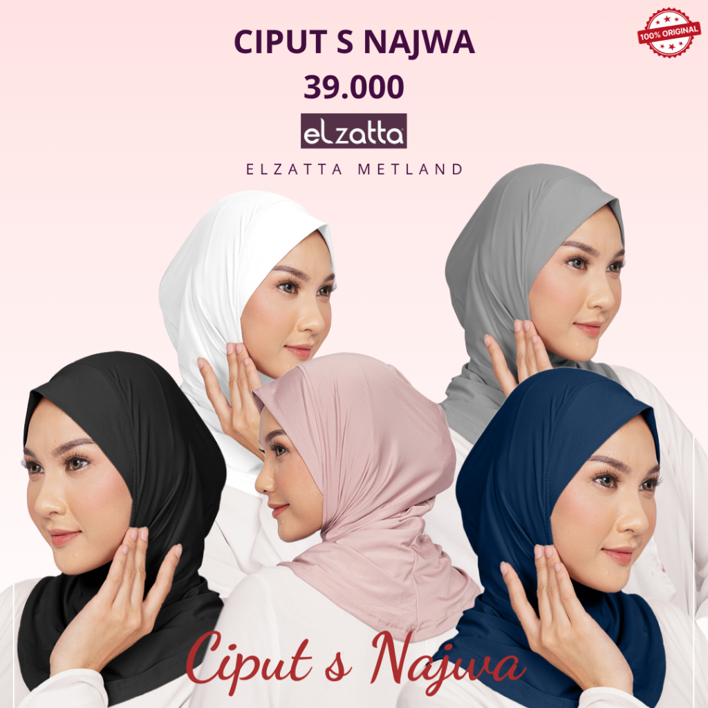 Elzatta Ciput S Najwa Inner Hijlab Kerudung Olahraga Sport 2in1 Bahan Spandex Tebal