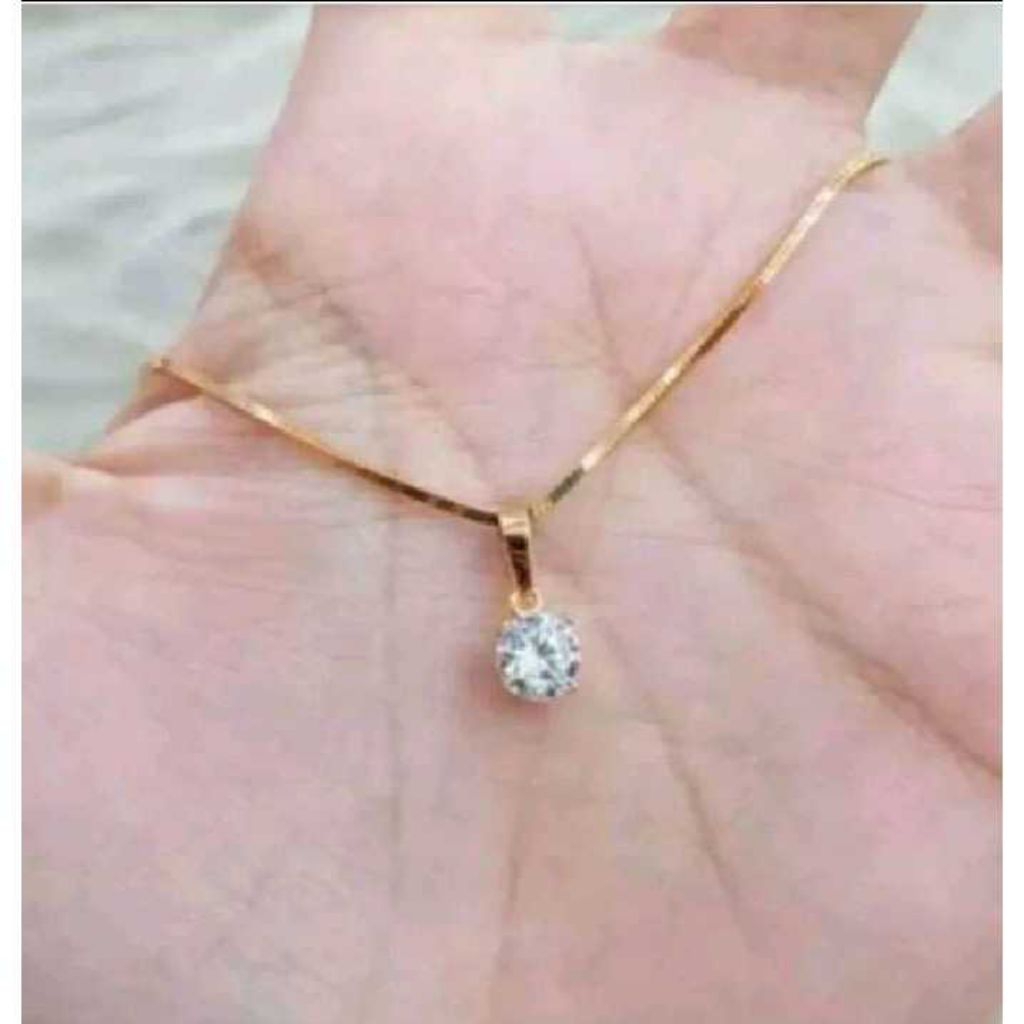 Kalung itali Emas asli 5gram liontin mata satu 875 Anti luntur dan karat