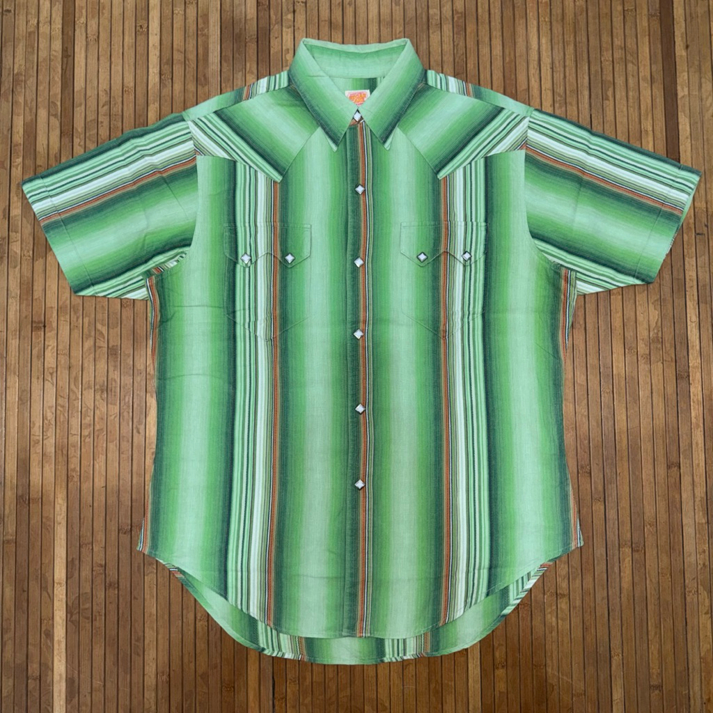 SUGAR CANE By TOYO ENTERPRISE STRIPED SNAP BUTTON VINTAGE WESTERN RANCH WEAR SHORT SLEEVE SHIRT rrl