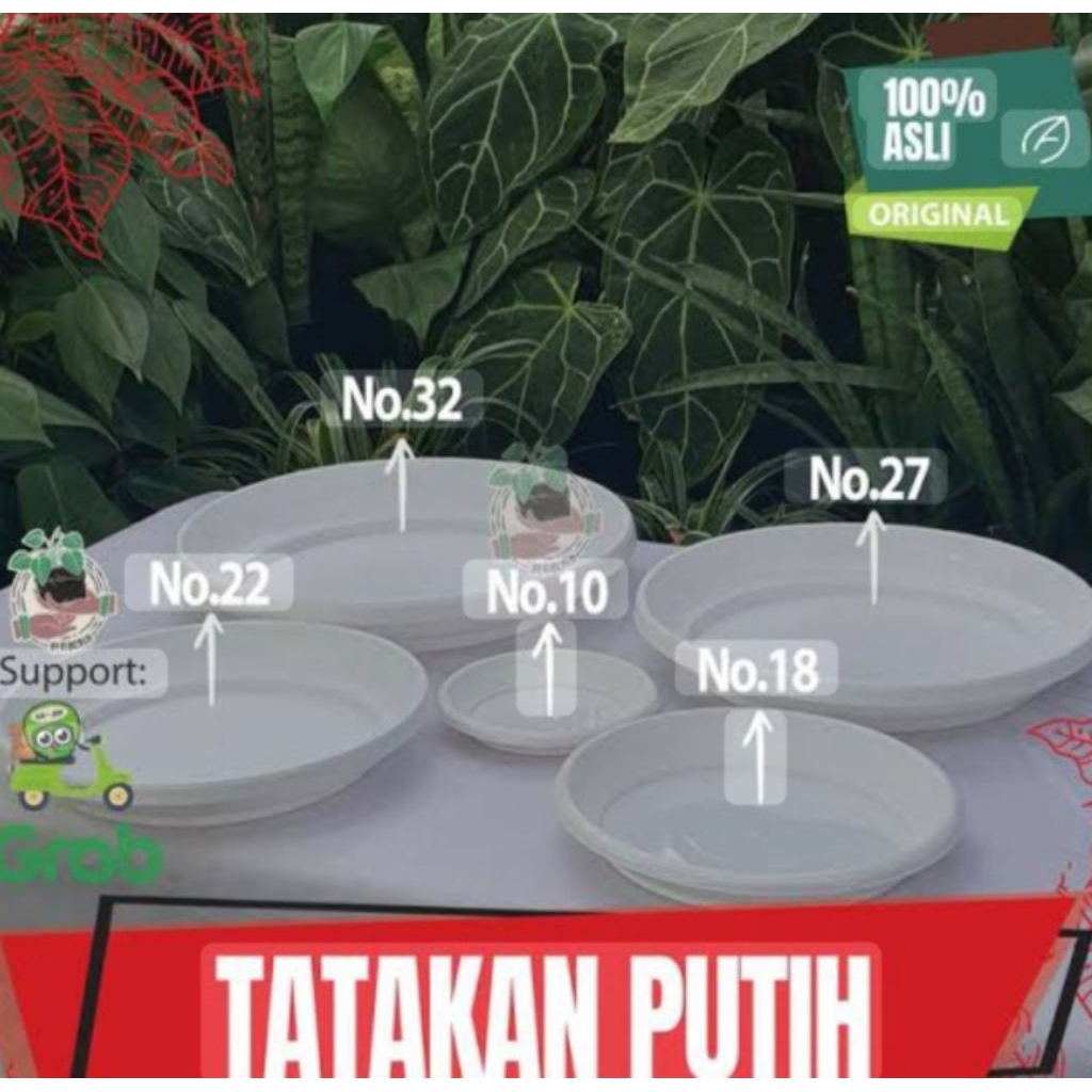Tatakan Pot Bunga Tebal,Kuat - Alas Pot Bunga Warna Putih - Piringan Pot Warna Putih Tebal,Kuat, Mur