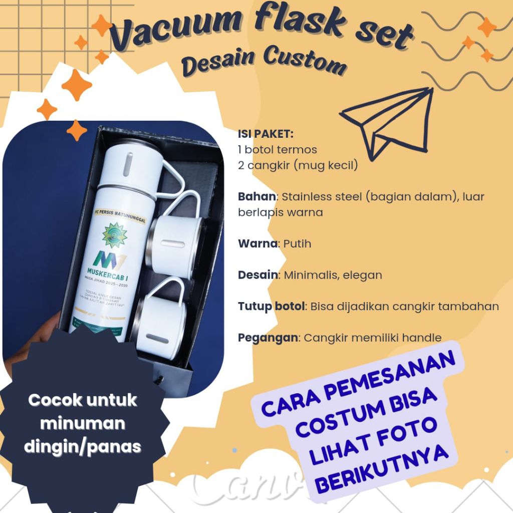 Jenis: Vacuum flask set (set termos),custom
