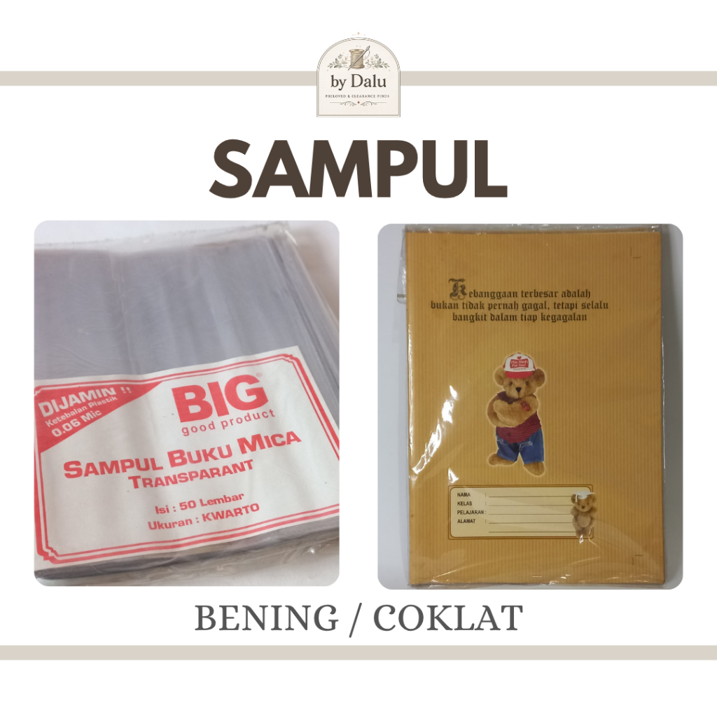 Sampul Buku Tulis Transparant & Sampul Coklat | Sampul Buku Tulis