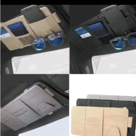 Dompet Kartu Mobil Tas Kecil Visor Holder Multifungsi Sun Visor Cream