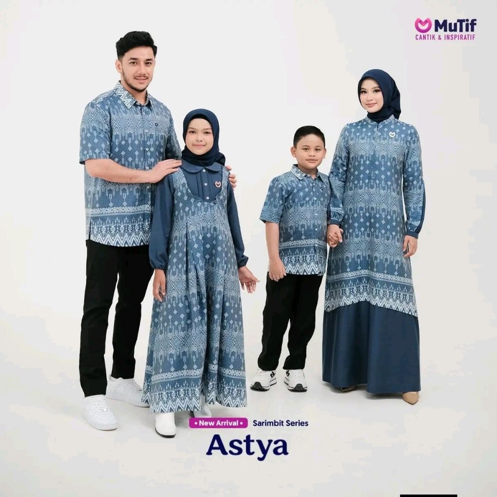 [NEW ARRIVAL] Mutif Sarimbit Keluarga Astya Dark Denim - Sarimbit Couple Keluarga
