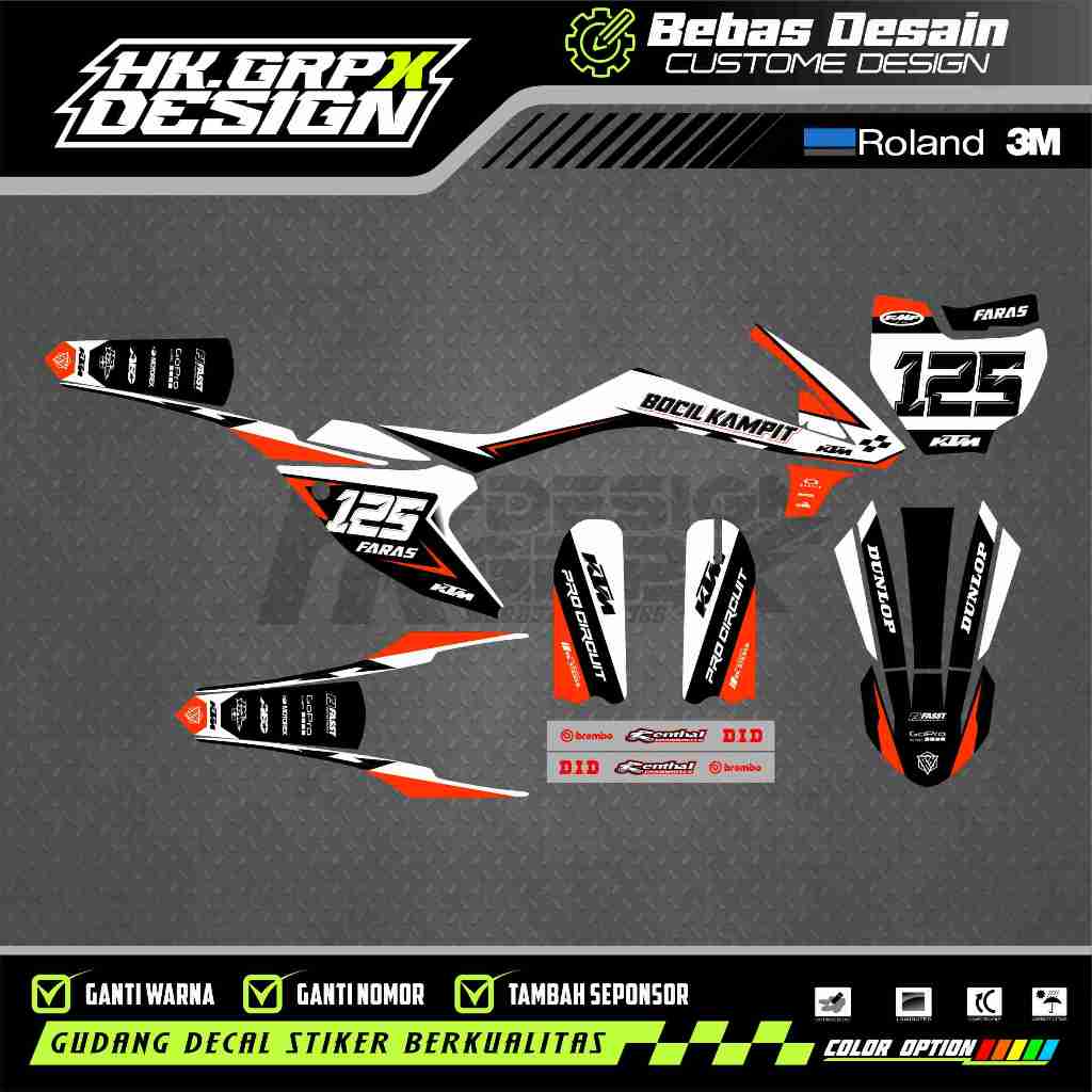 DECAL KTM 65 CC 2017 FREE CUSTOME DESIGN
