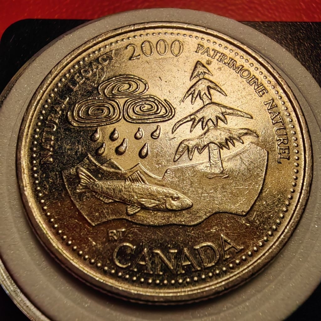 koleksi 25 cent canada commemorative tahun 2000 sudah di kemas pelindung koin