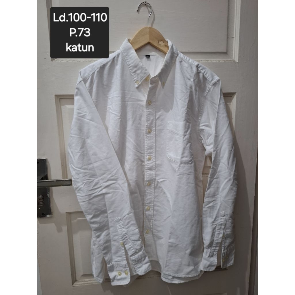 Kemeja cowok katun putih preloved