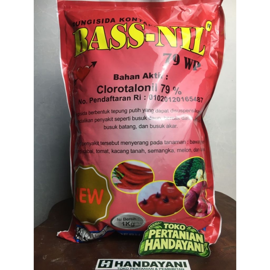 Fungisida BASS-NIL 79 WP 1kg - Klorotalonil 79% Super Tinggi - Obat Patek & Antraknosa