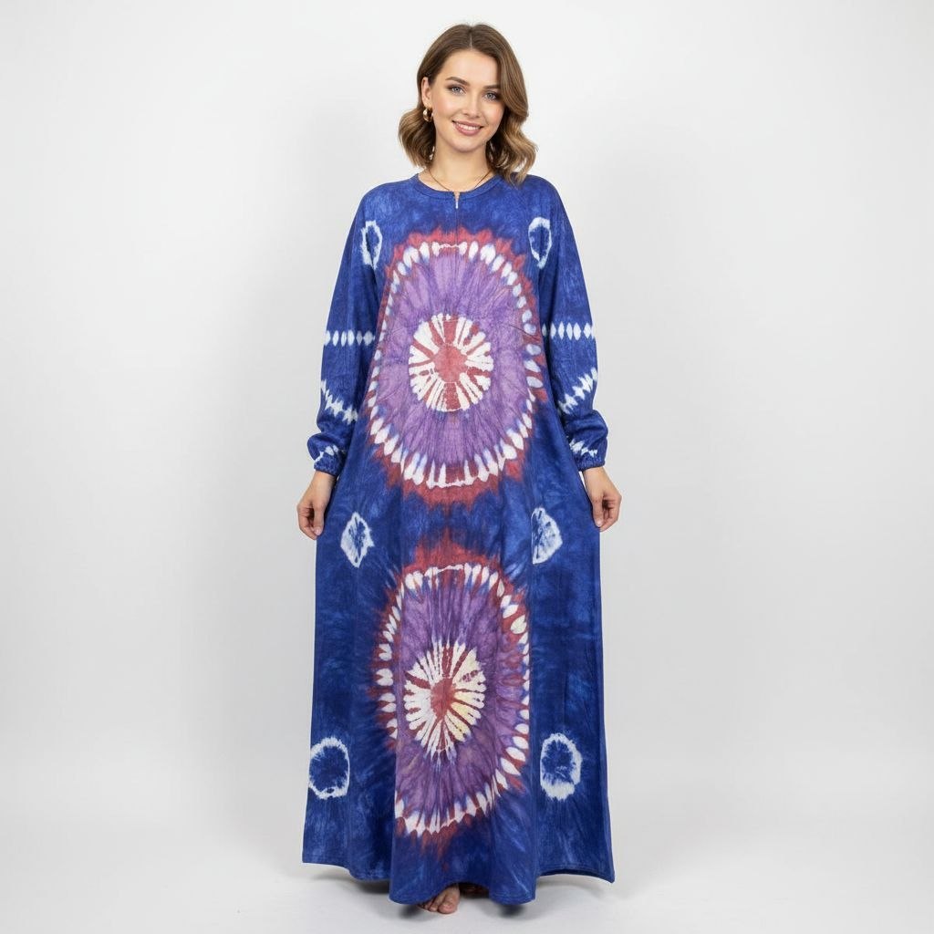 Daster Kaos Jumbo Lengan Panjang - Adem, Nyaman, Motif Abstrak