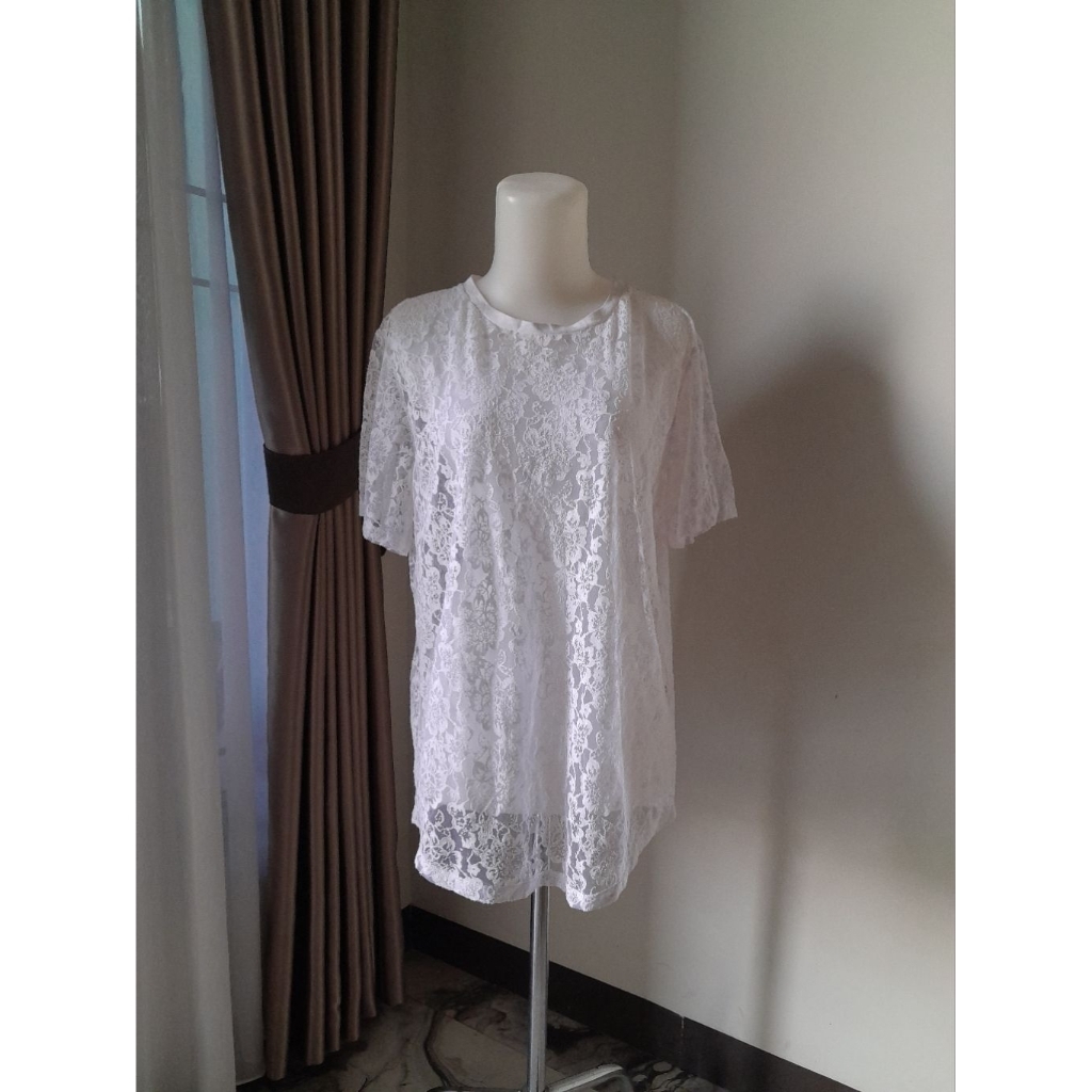 Blouse Putih Transparant Jumbo, Blouse Jumbo Transparant