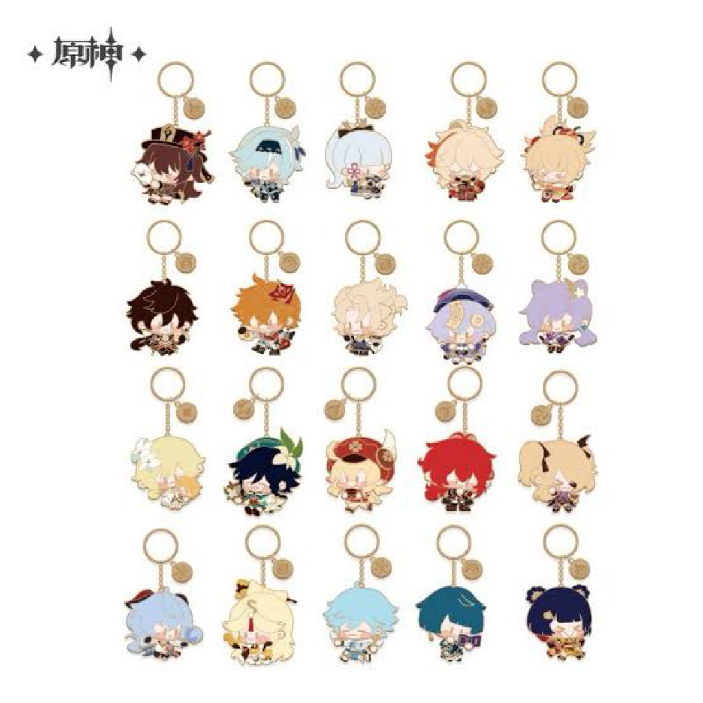 Genshin Impact - MiHoYo Official Character Metal Keychain / Gantungan Kunci Genshin Impact Original 