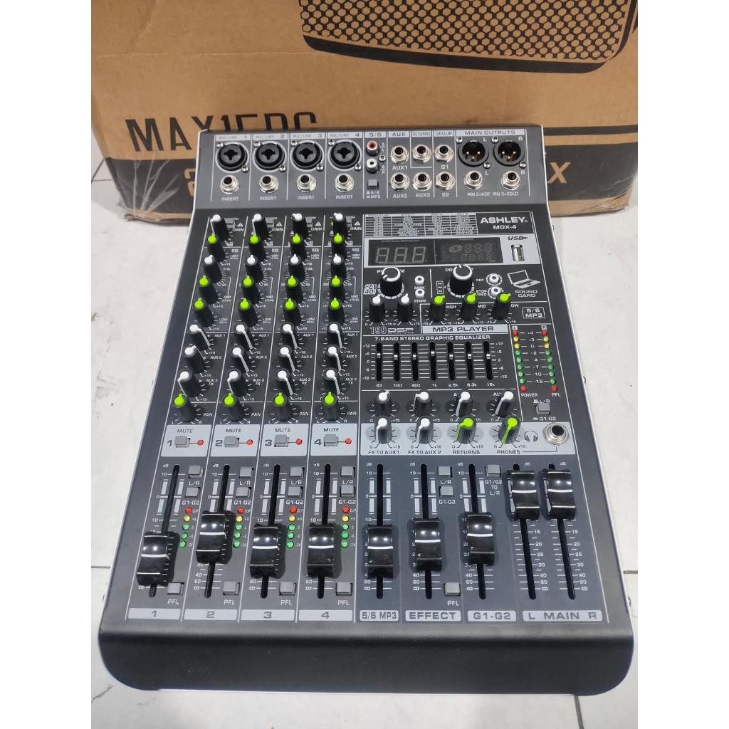 Mixer Audio Ashley MDX4 MDX 4 Chanel Mixer Original 4Ch MDX-4 Original Garansi Resmi 4 Channel USB B