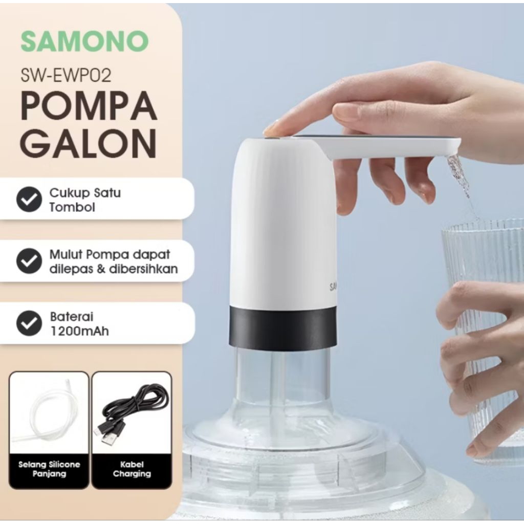 SAMONO Pompa Galon pompa galon elektrik pompa air galon elektrik