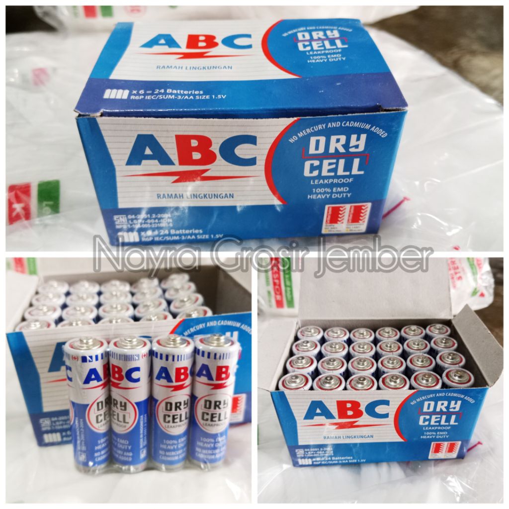 Baterai Batre Jam ABC 1 Box Isi 24 Pcs