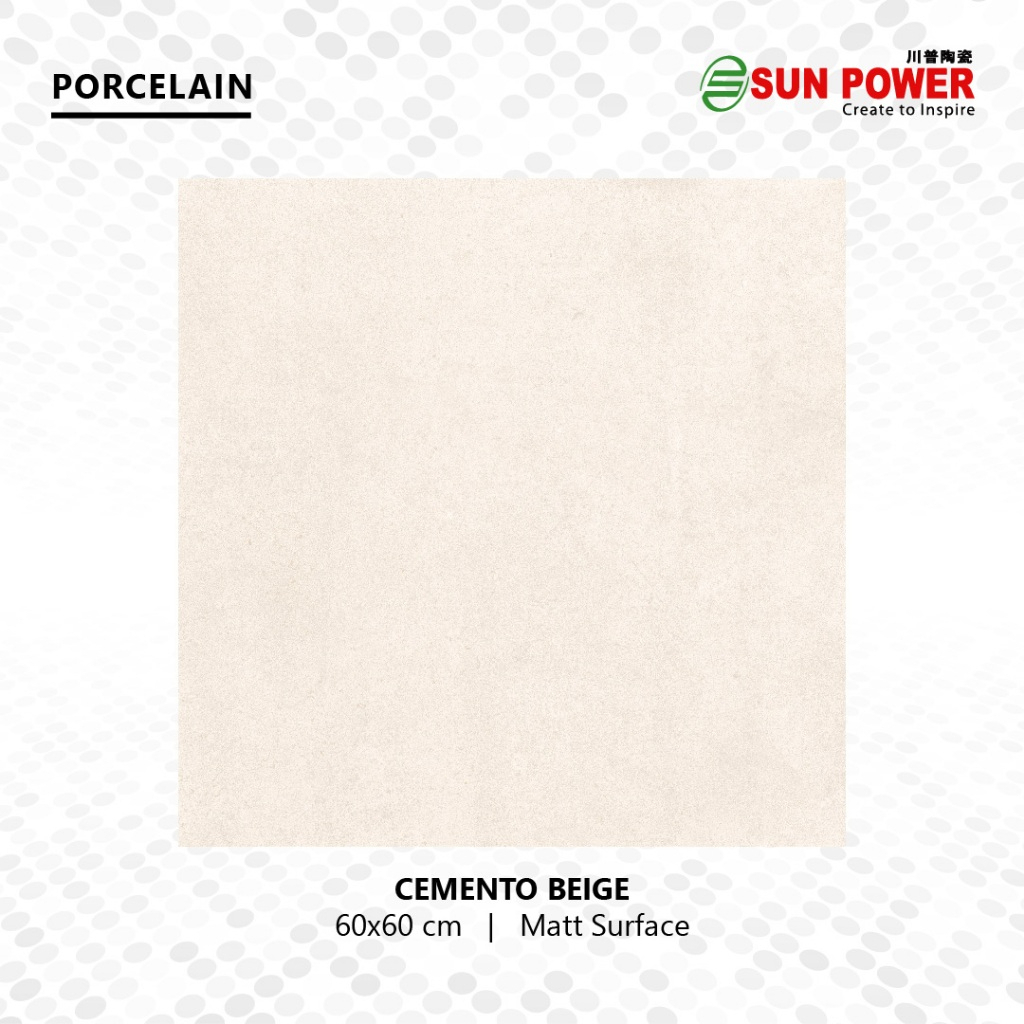 SUN POWER Cemento Series 60x60 Matt - Granit Tiles Lantai & Dinding Sun Power Ceramics