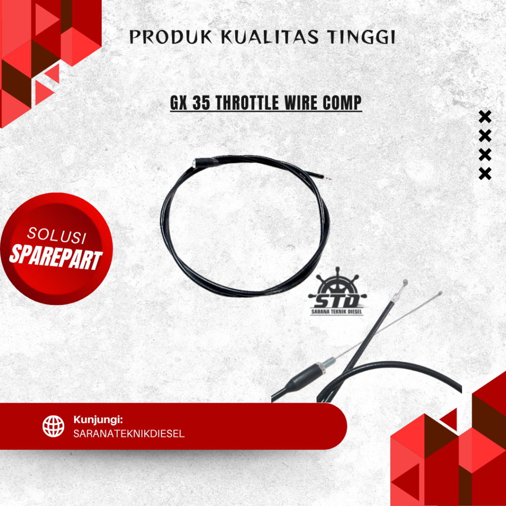 GX 35 Throttle Wire Comp untuk Mesin Potong Rumput 4tak GX31 GX35 Tali Gas Mesin Potong Rumput 4tak 