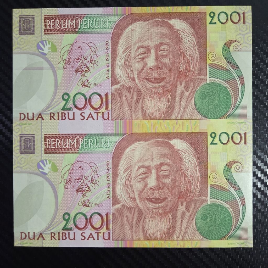 Uang Kuno 2001 Dua Ribu Satu Affandi Asli UNCUT Koleksi Uang Lama Indonesia Unik