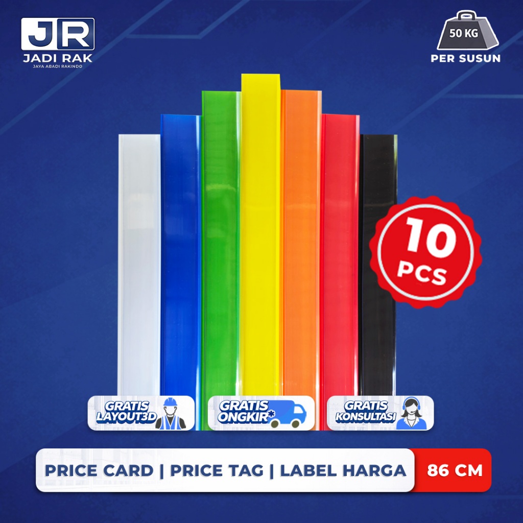 JADI RAK - Label Harga (Isi 10pcs) Label Harga Papan Harga Rak Toko Minimarket Gondola