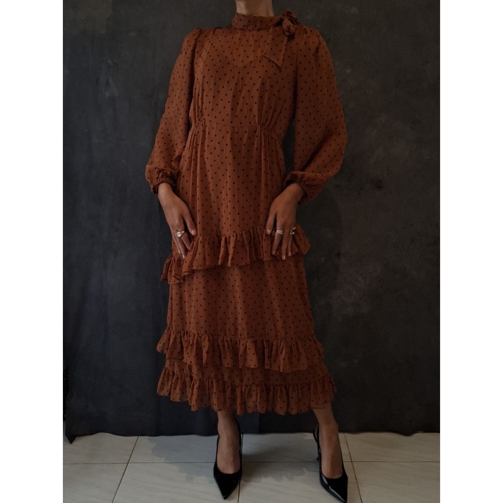 ZARA POLKADOT RUFFLE DRESS (Includes Inner Dress)