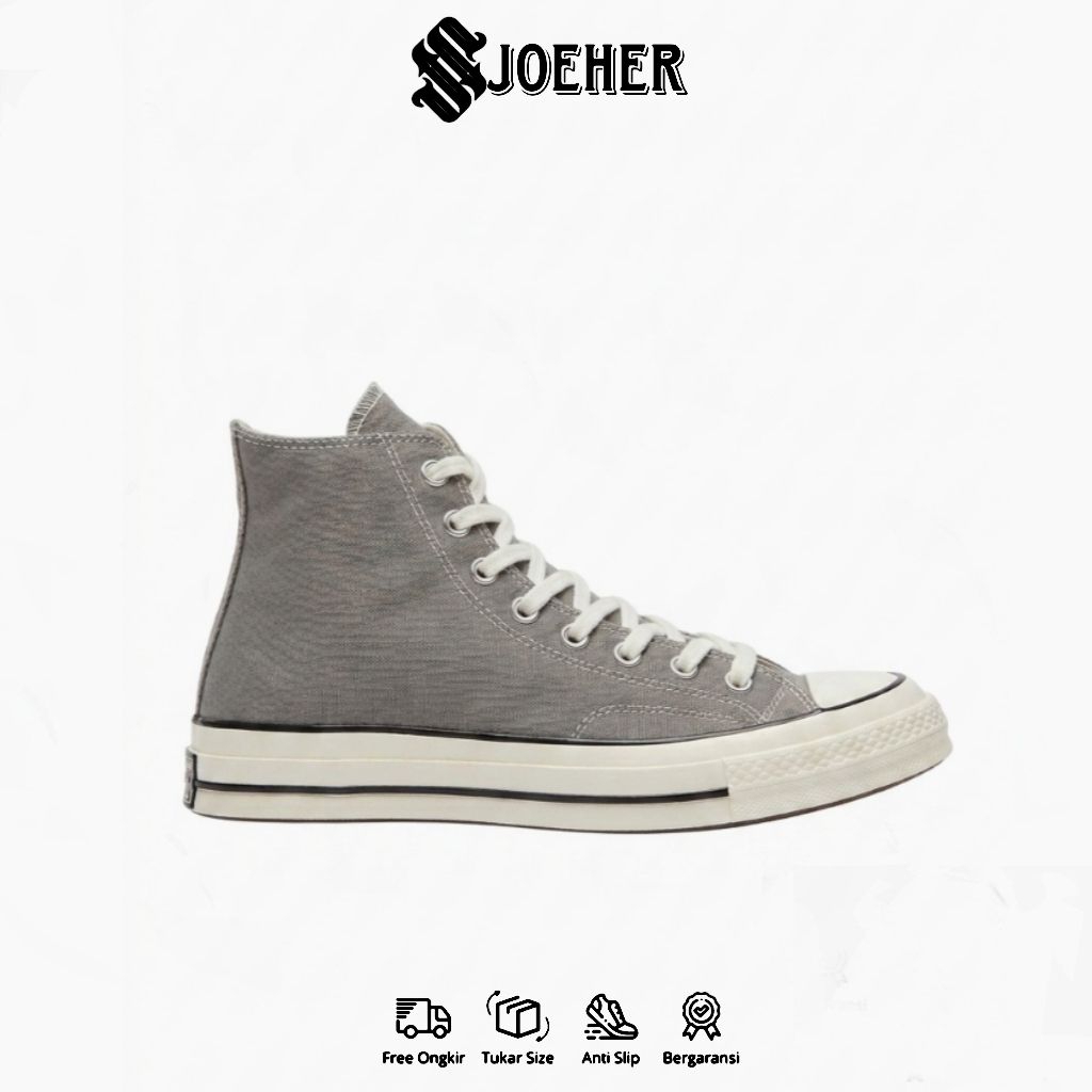 Converse Chuck 70s Heritage Grey High - Sneakers Abu-Abu Klasik Material Kokoh‎