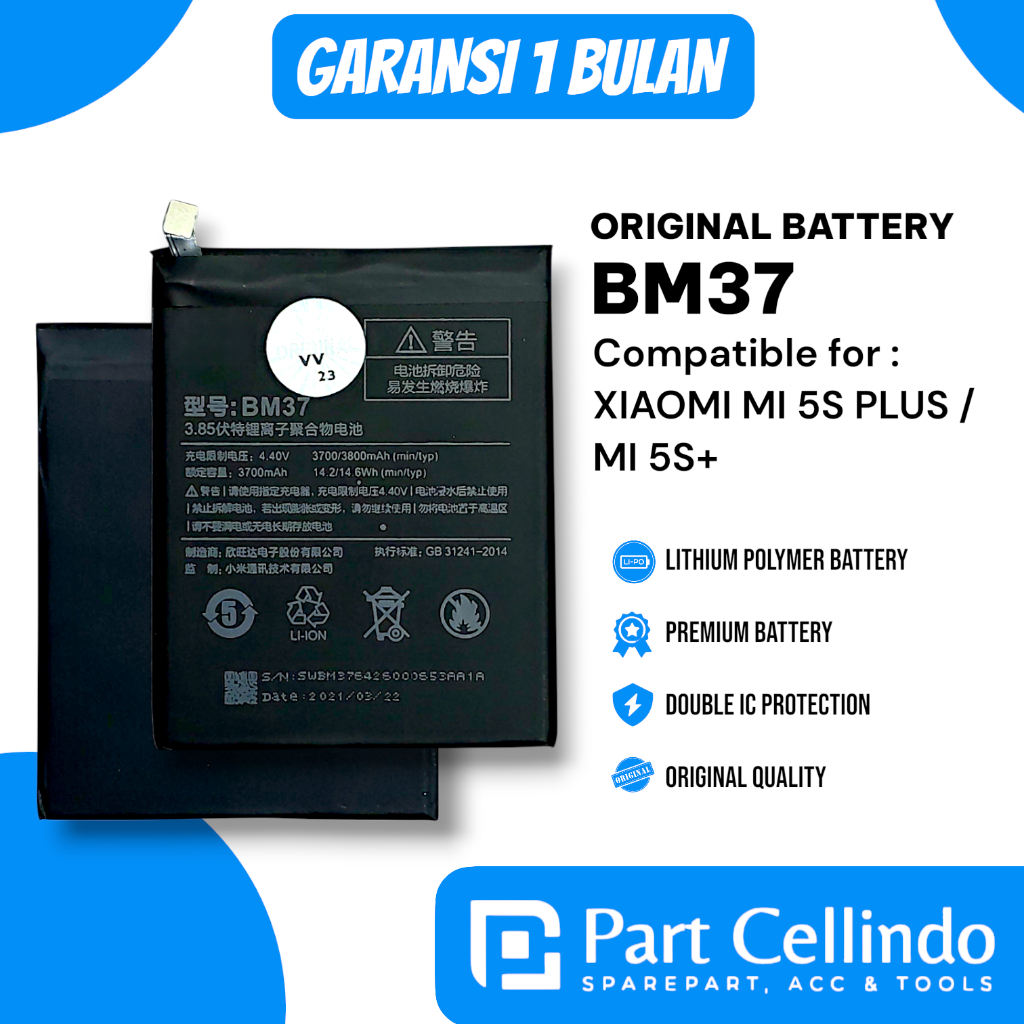 BATERAI BATRE XIAOMI BM37 MI 5S PLUS / MI 5S+