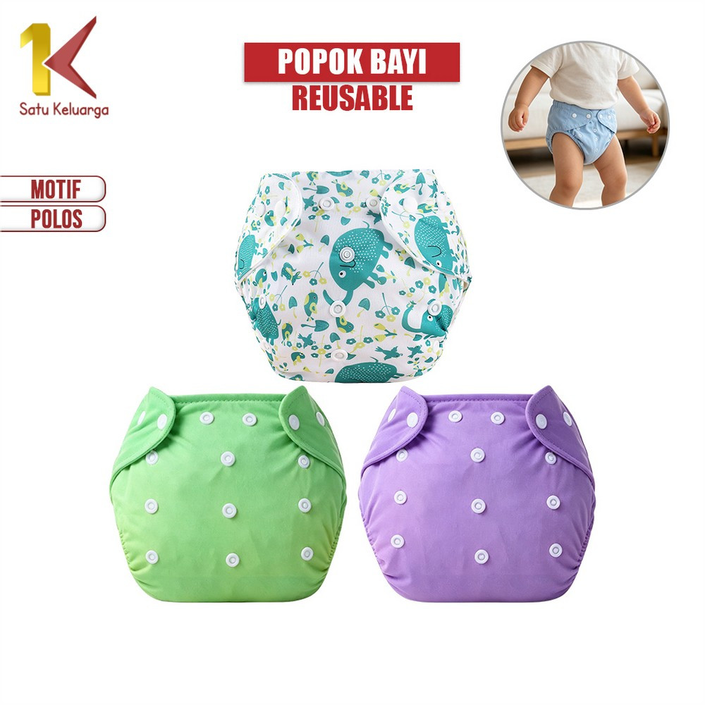 Satu Keluarga POPOK Bayi P1 Kain Kancing Cloth Diaper Clodi Bayi Dapat Dicuci / Popok Polos