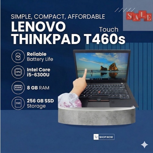 Laptop Thinkpad T460s Touchscreen Intel Core i5-6300U Ram 8Gb Ssd 256Gb Siap Pakai