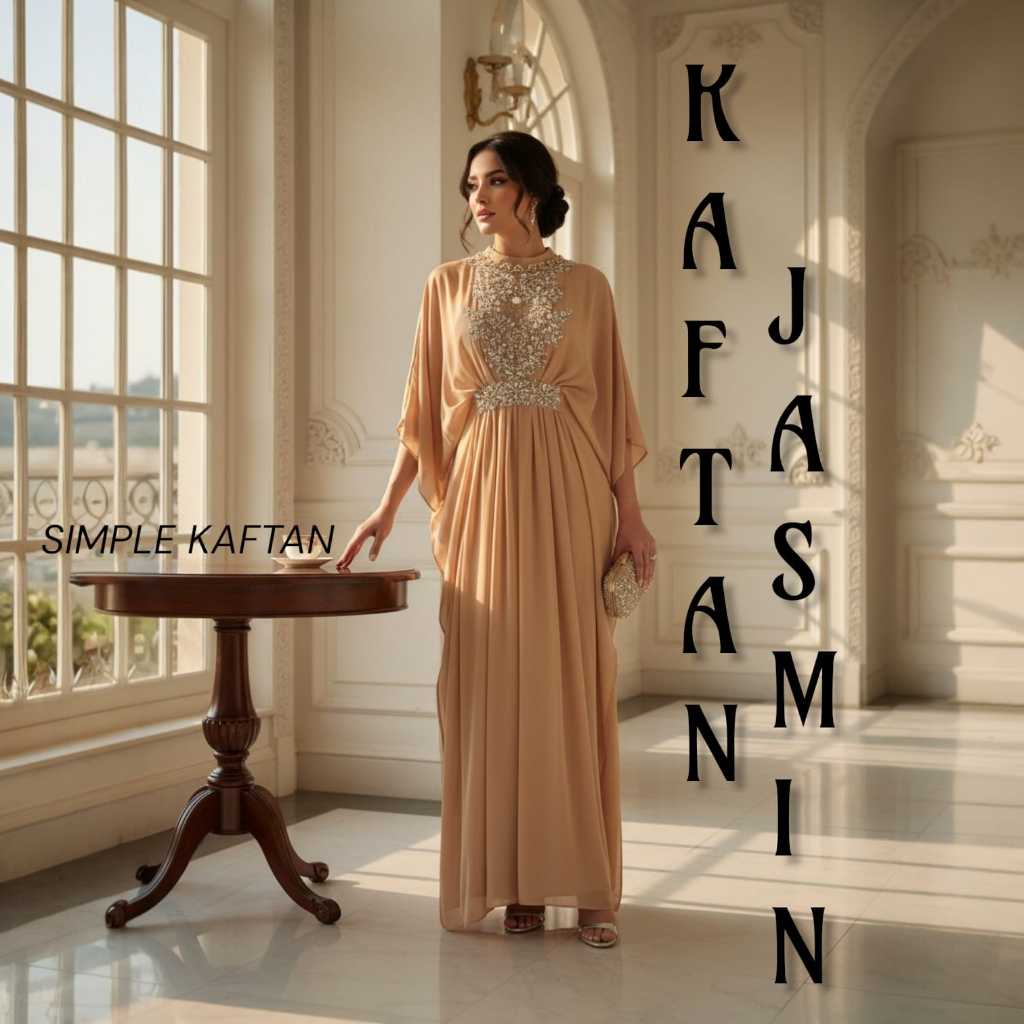 Kaftan Modern JASMINE Bordir Payet Mewah By Ayjona Store