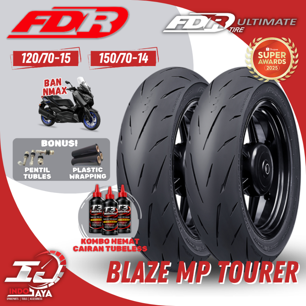 [PAKET SEPASANG MURAH] BAN FDR TUBELESS BLAZE MP TOURER RING 14 15 / BAN LUAR BLAZE MP TOURER ( 120/
