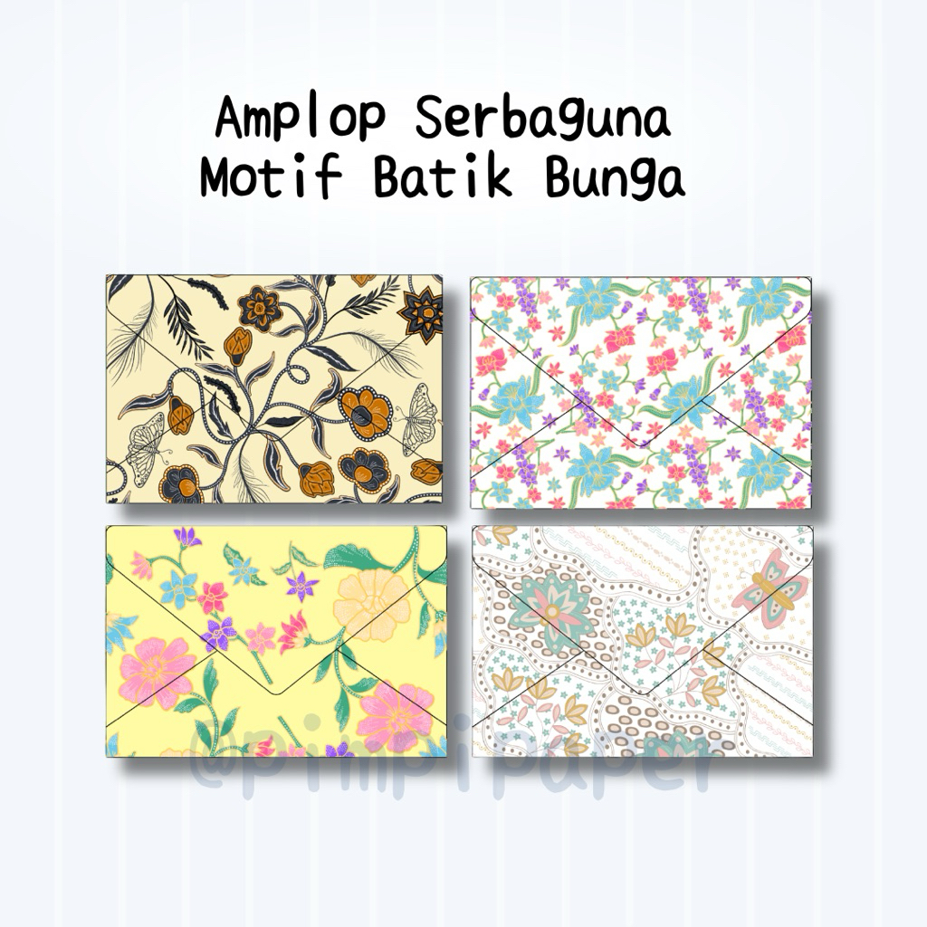 AMPLOP SERBAGUNA MOTIF BATIK BUNGA | Amplop Kondangan Wedding Ucapan | Design Unik, Elegan, Khas Bat