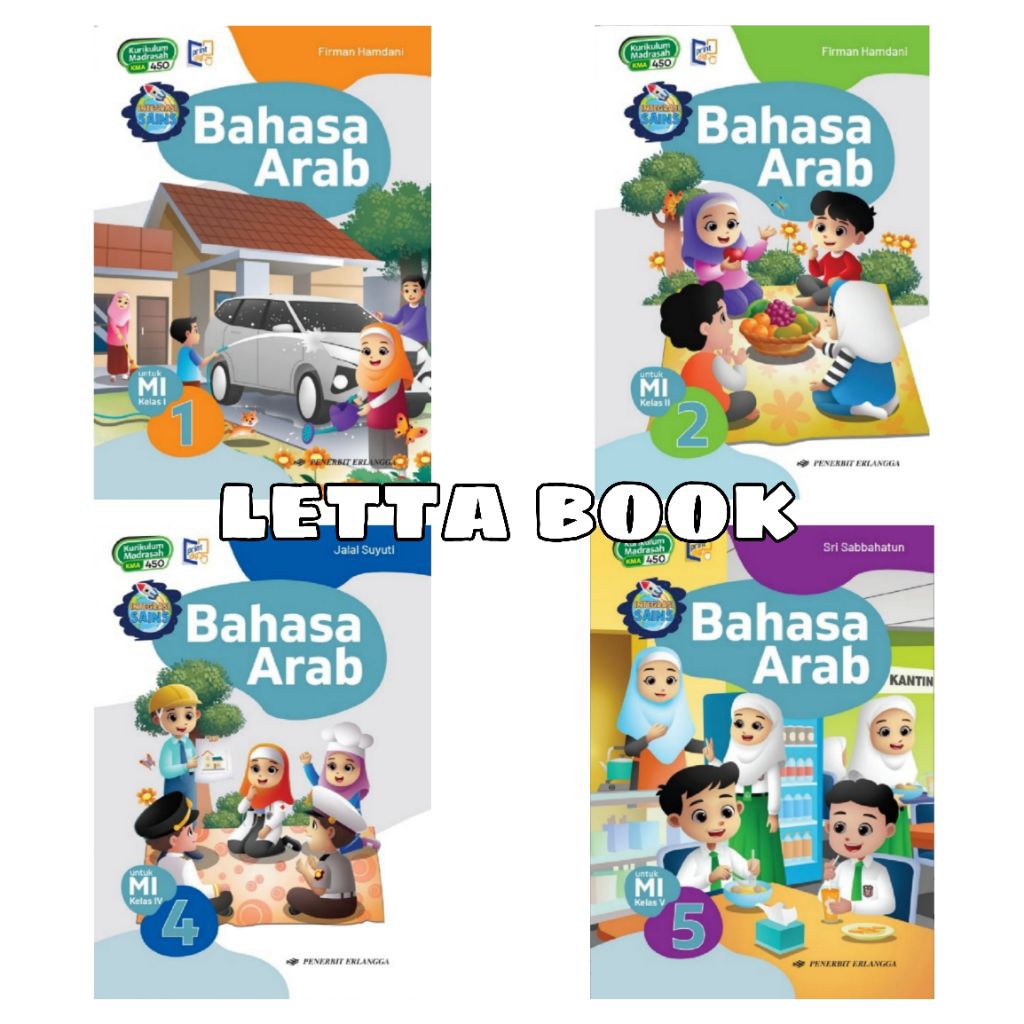 BUKU ERLANGGA BAHASA ARAB KELAS 1 2 4 5 MI KMA 450