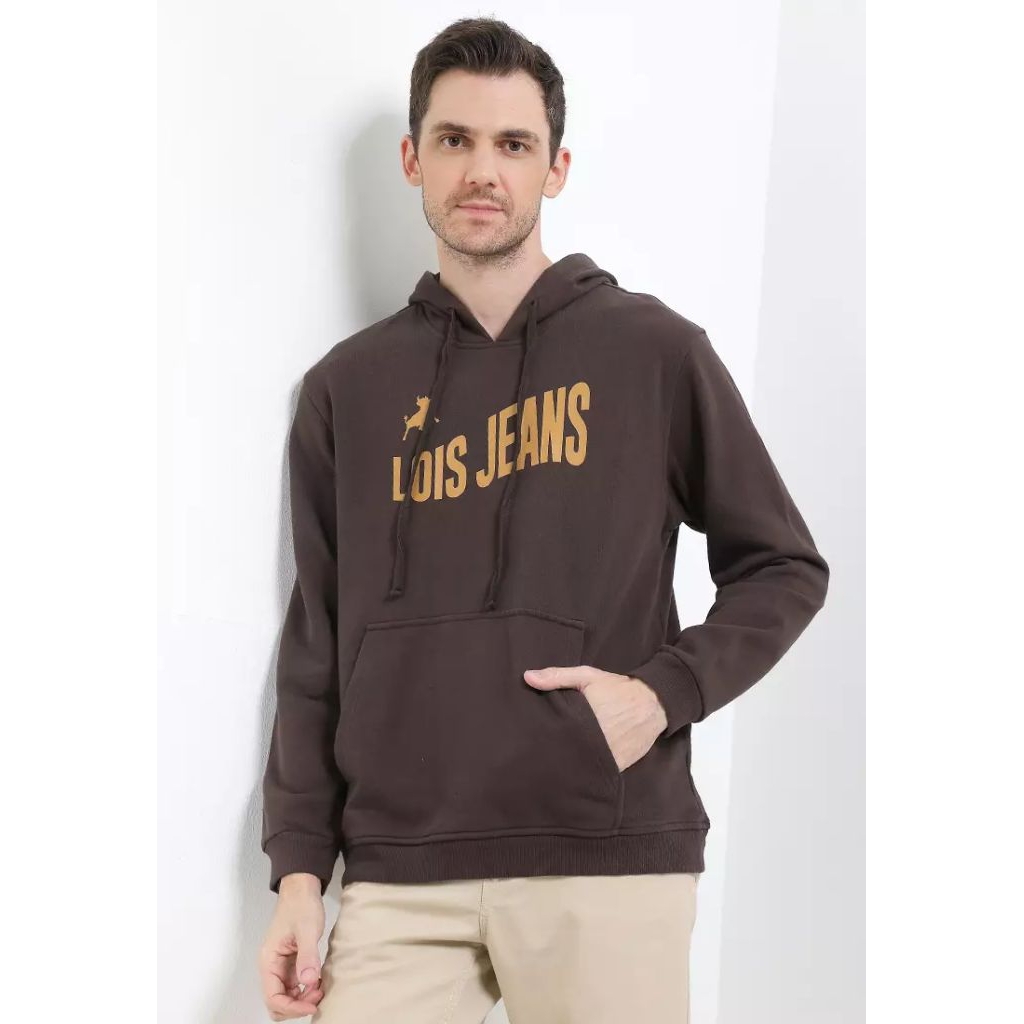 Frenchterry Hoodie KSLH2474 LOIS ORIGINAL PRIA SWEATER JAKET COKLAT BROWN