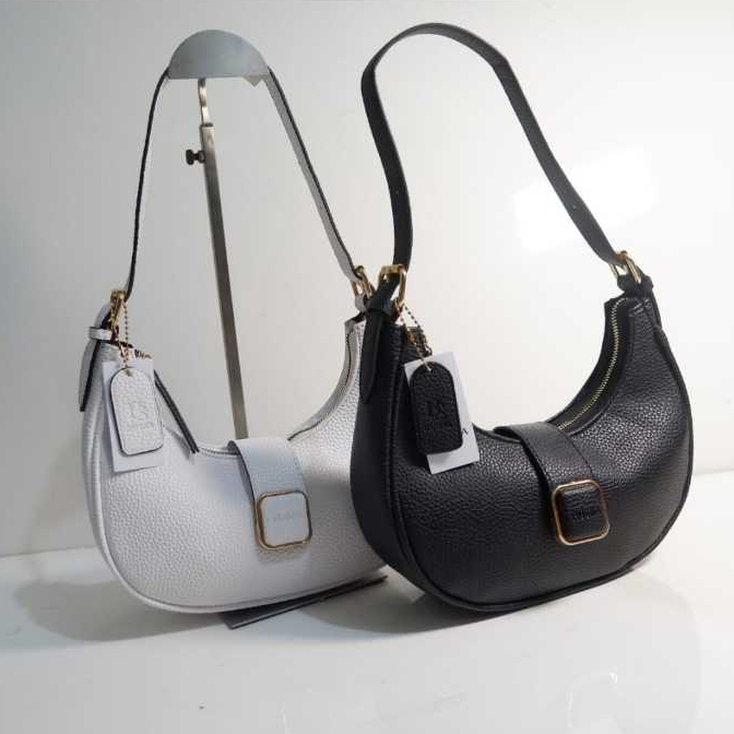 Tas Selempang wanita Hobbo Sling Bag Kulit Polos - Kulit Sintetis, Desain Elegan, pilihan Tali fleks