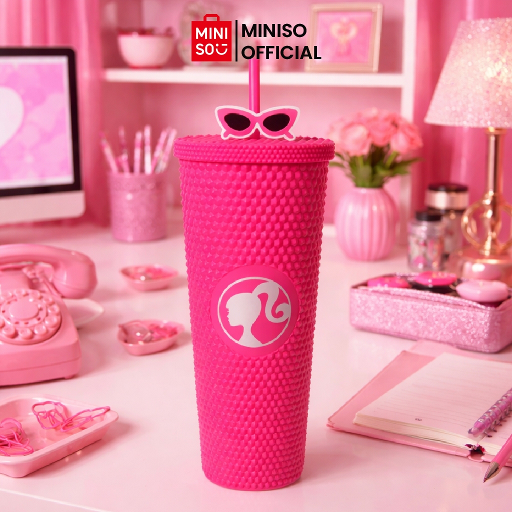 Miniso X Barbie Series Botol Minum Durian Straw Cup 700Ml