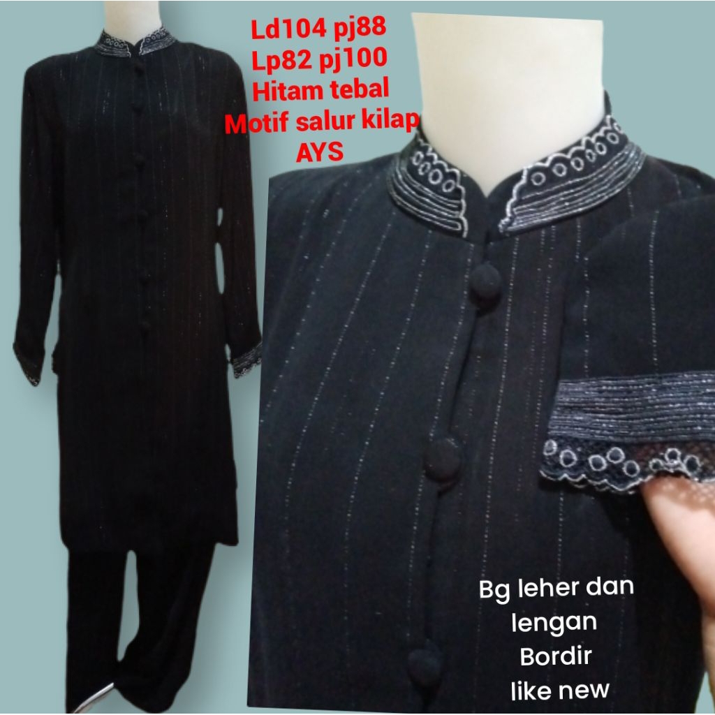 set celana kurung melayu hitam(Ays)