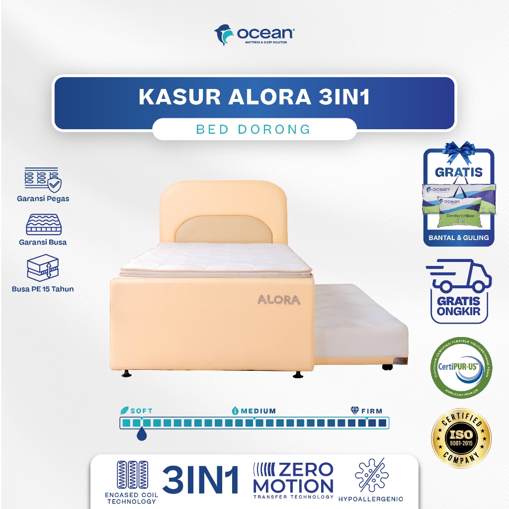 Ocean Springbed - Kasur Alora Bed Dorong 3 in 1