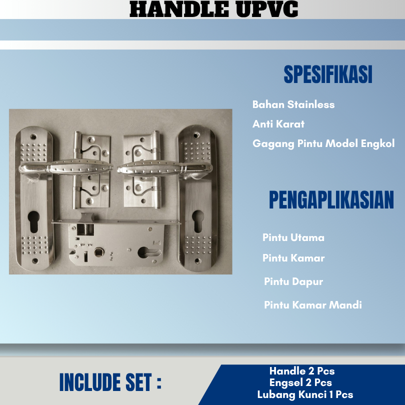 Handle UPVC Stainless Anti Karat