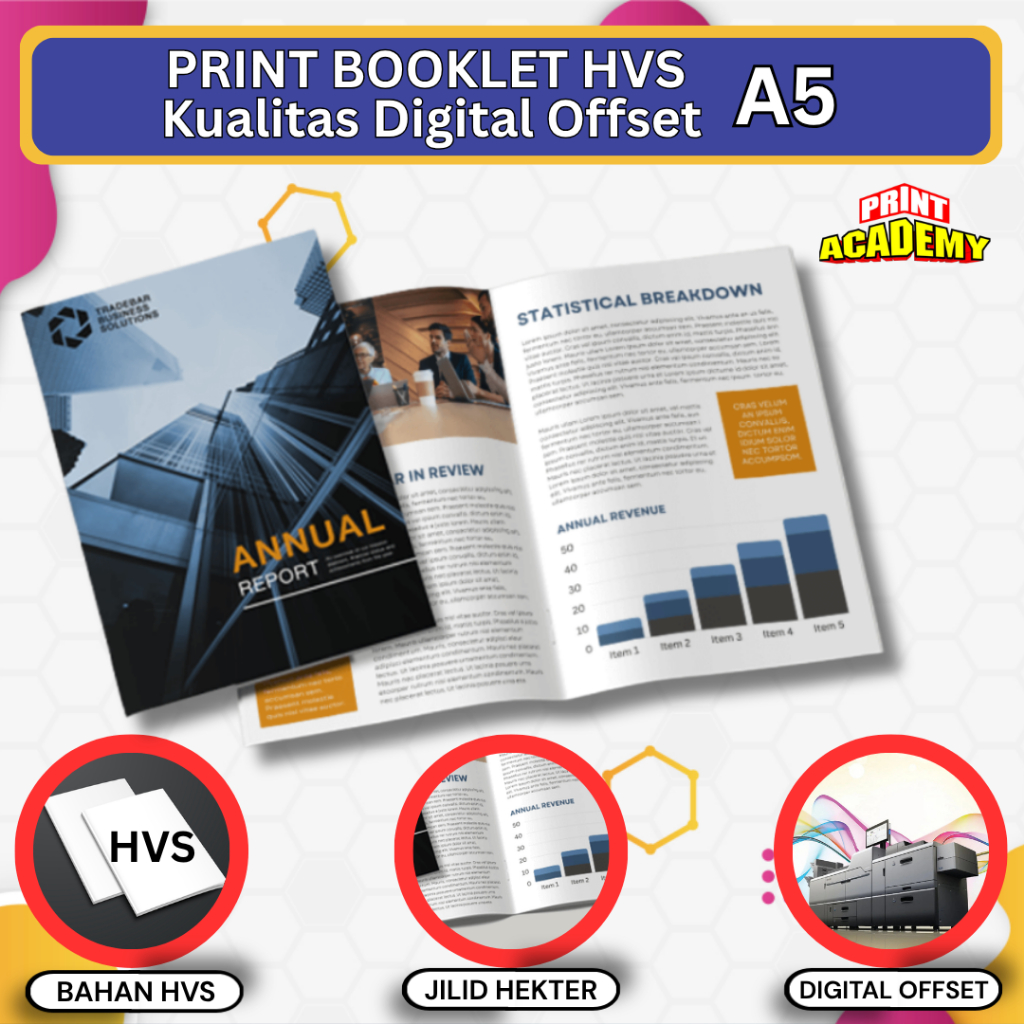 CETAK BOOKLET / PRINT BOOKLET FULL COLOR HVS KUALITAS DIGITAL OFFSET A5 STAPLES TENGAH