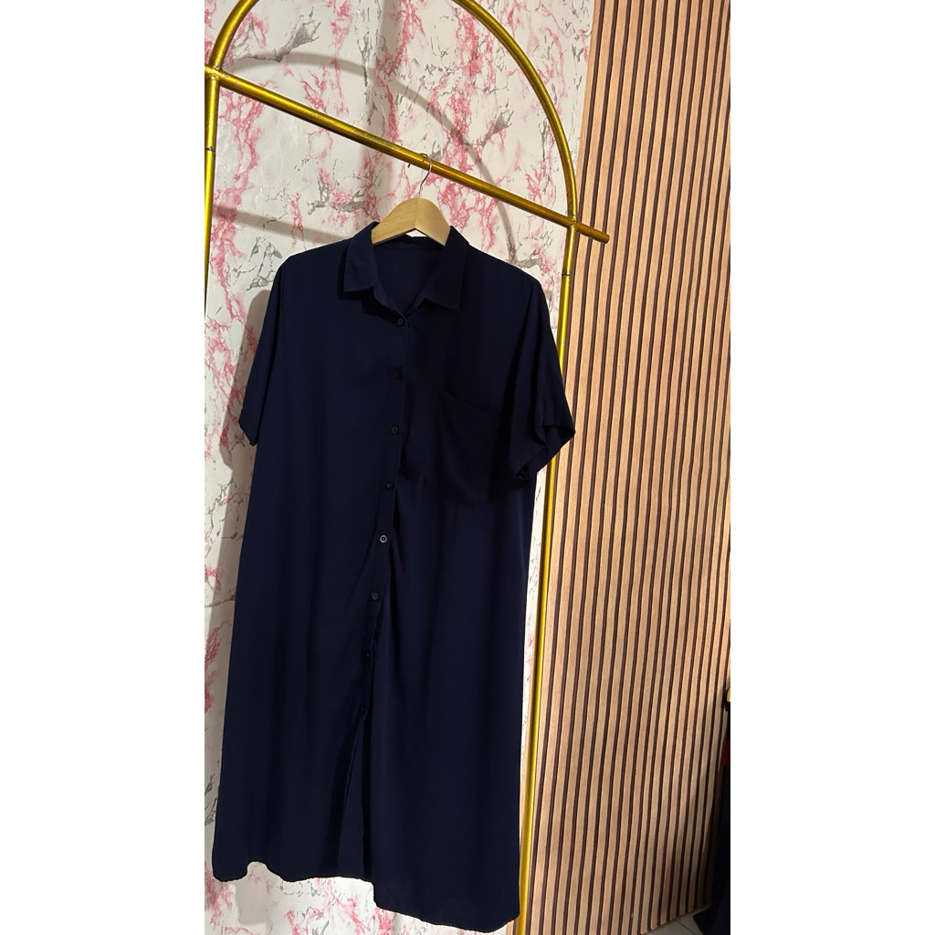Daster Bali Rayon Polos Kimono Model kameja Kekinian