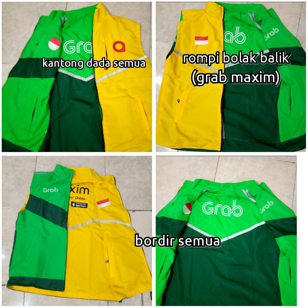 ROMPI GRAB BOLAK BALIK MAXIM BORDIR WATERPROOF SAKU ADA 6 BISA VERMUK MURAH