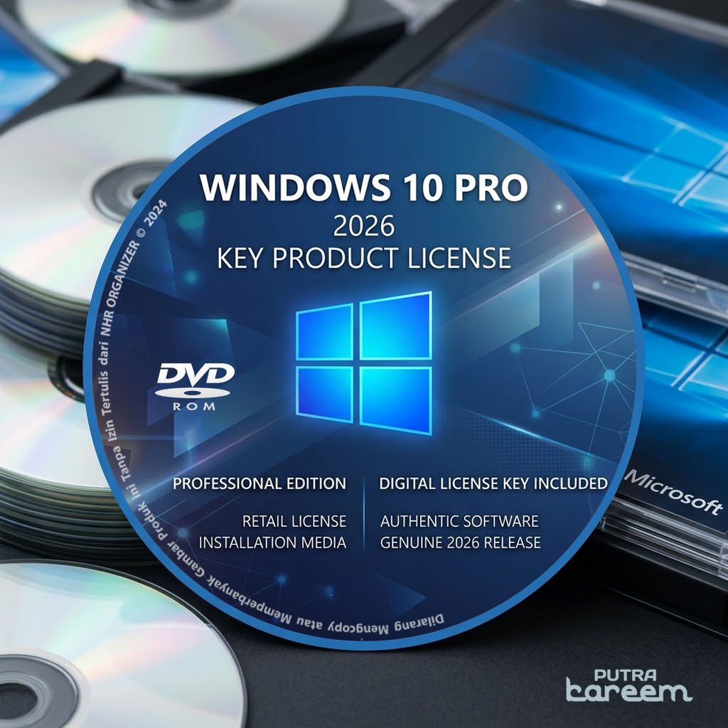 BISA COD - DVD Sistem Operasi Windows® 10 Pro Up 2026 64 Bit Produk Key Lisensi