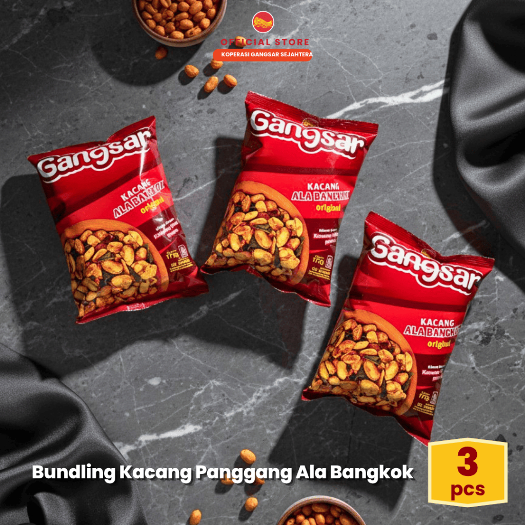 My_Genz Kacang Bangkok 175Gr Isi 3 Bungkus Pedas Manis Gurih Renyah Daun Jeruk Cemilan Gangsar
