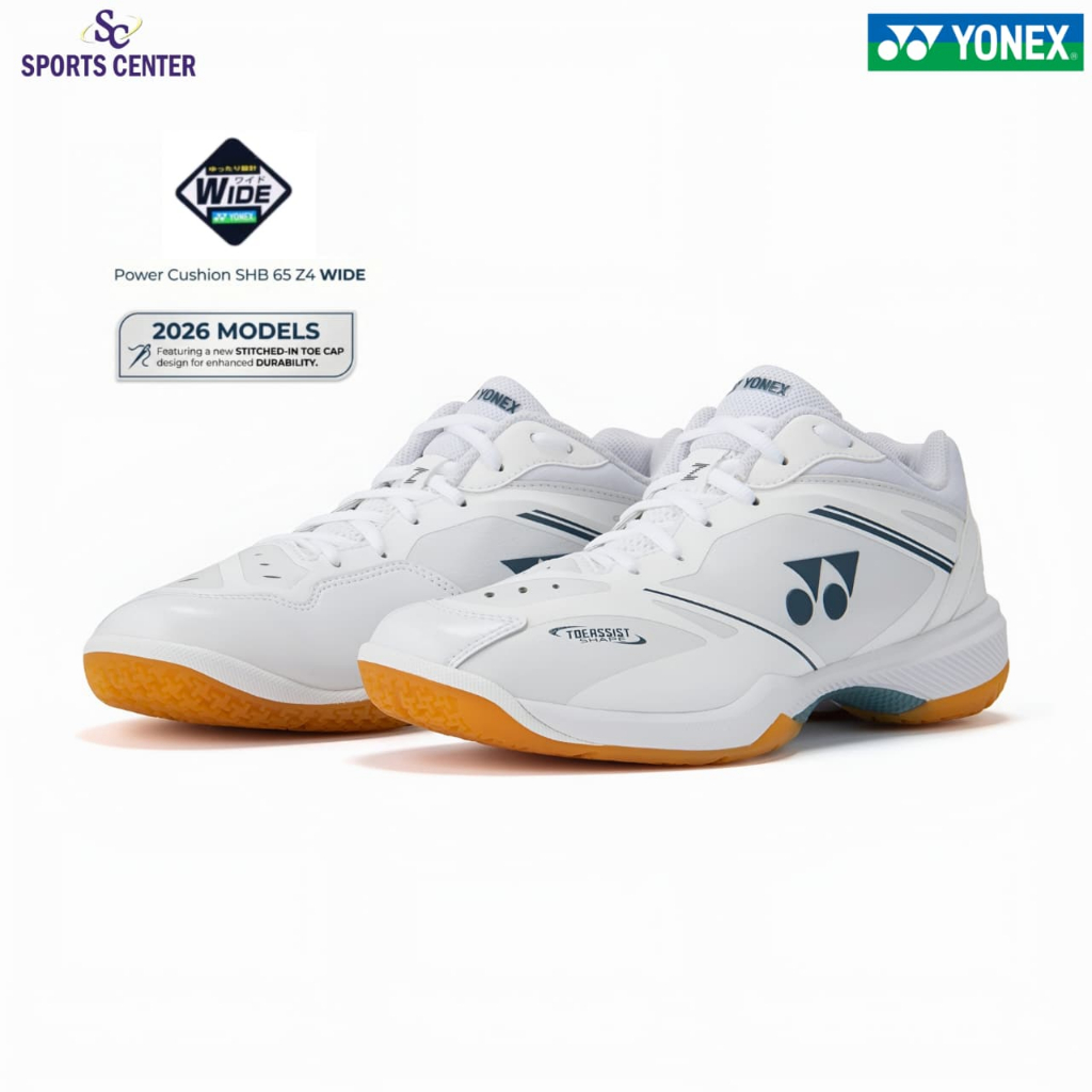 New Sepatu Badminton Yonex Power Cushion SHB65 Z4 / SHB 65 Z4 / SHB65Z4WEX Wide White