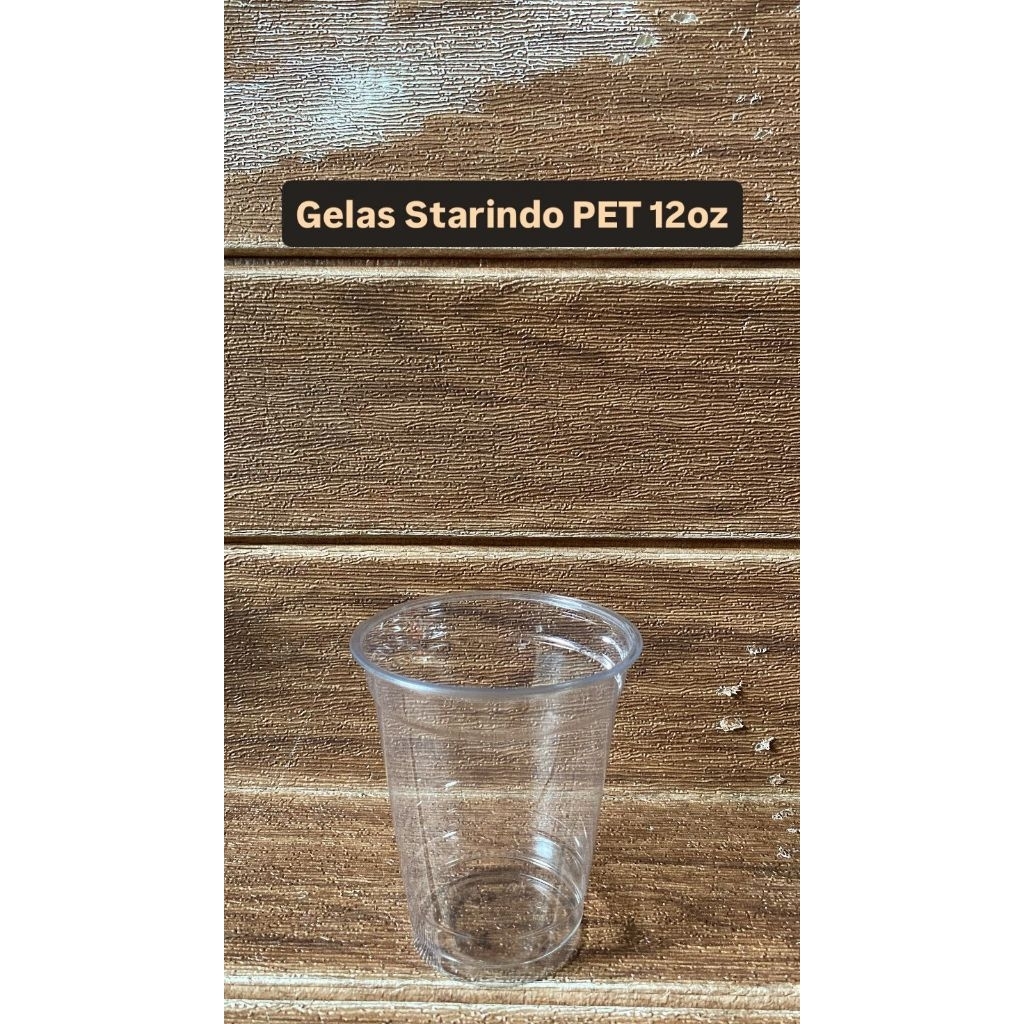 Gelas PET/Bening 12oz Starindo isi 50