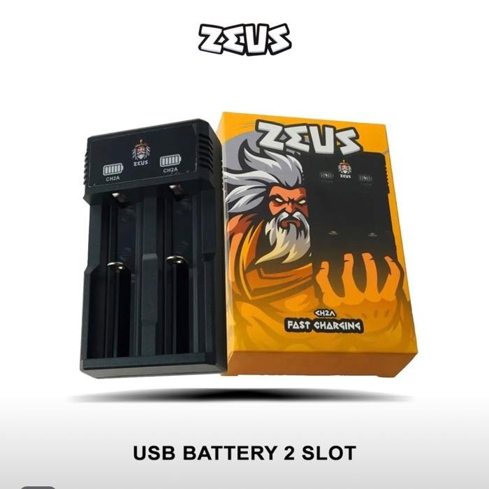 Charger Zeus CH2A Yellow 18650 Dual Baterai Charger Fast Charging Casan Batre Vape