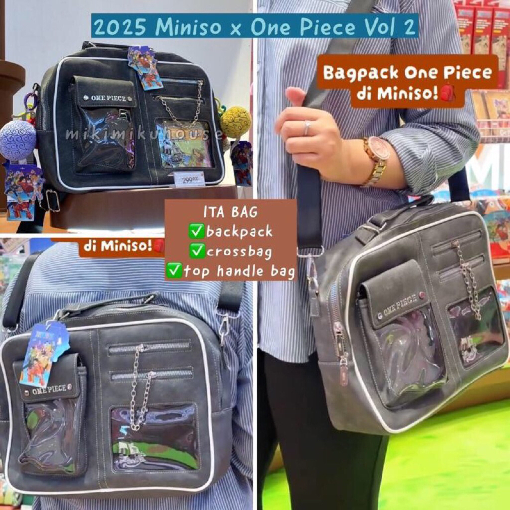 READY MINISO x ONE PIECE ITA BAG TAS BACKPACK RANSEL ONE PIECE CROSS BAG SLING SHOULDER CROSSBAG ONE